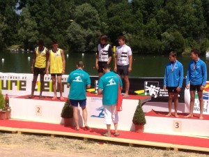 podium K2 500m avec Jeff et Loris