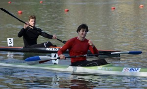 Léo et Victor, champion et vice-champion de France universitaire 2014 en K1 200m