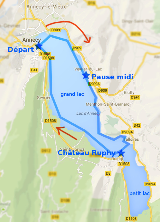 plan du lac et itinéraire