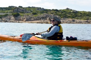 Annie devant l'Île Cavallo