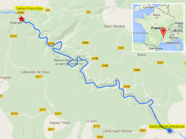 Itinéraire marathon de l'Ardèche 2014