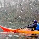 Muriel et le cygne sous la neige