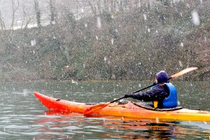 Muriel et le cygne sous la neige