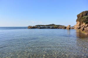 Plage du Pradeau, vue sur l'Île du Petit Ribaud