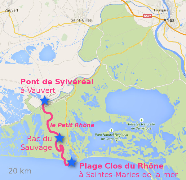 Itinéraire sur le Petit Rhône