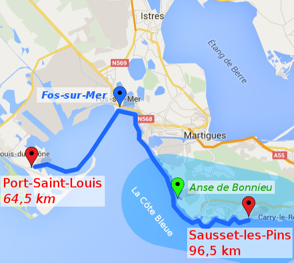 itinéraire J3 : Port Saint Louis - Sausset Les Pins