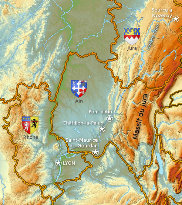 Relief et hydrologie de l'Ain