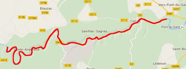 Itinéraire sur le Gardon de Russan à Vers-Pont-Du-Gard