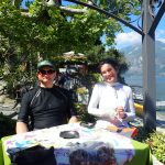 Hugo et Frédérique, au café Il Molo à Varenna