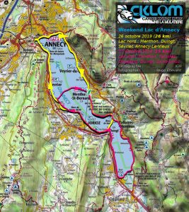 Itinéraire sur le Lac d'Annecy (26-27 octobre 2019)